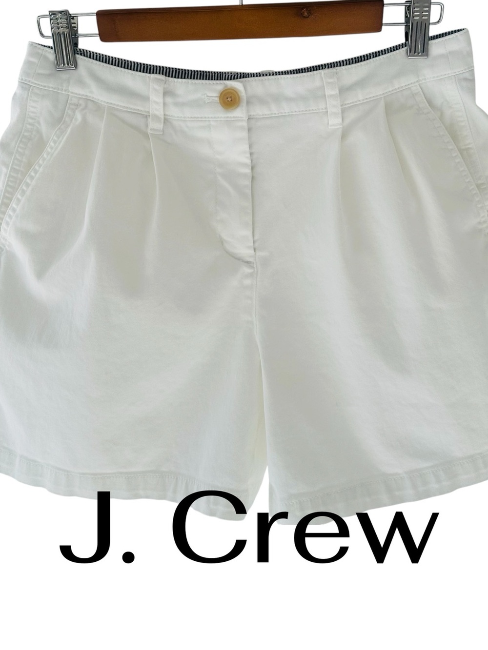 J. Crew White Pleated  Cotton Women's Shorts